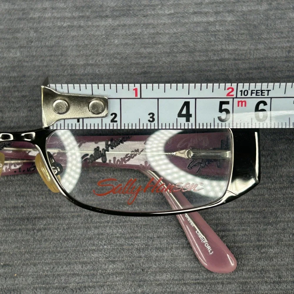 Sally Hansen Y2k Eyeglass Frames Gunmetal Purple Rectangular Lilac Pattern